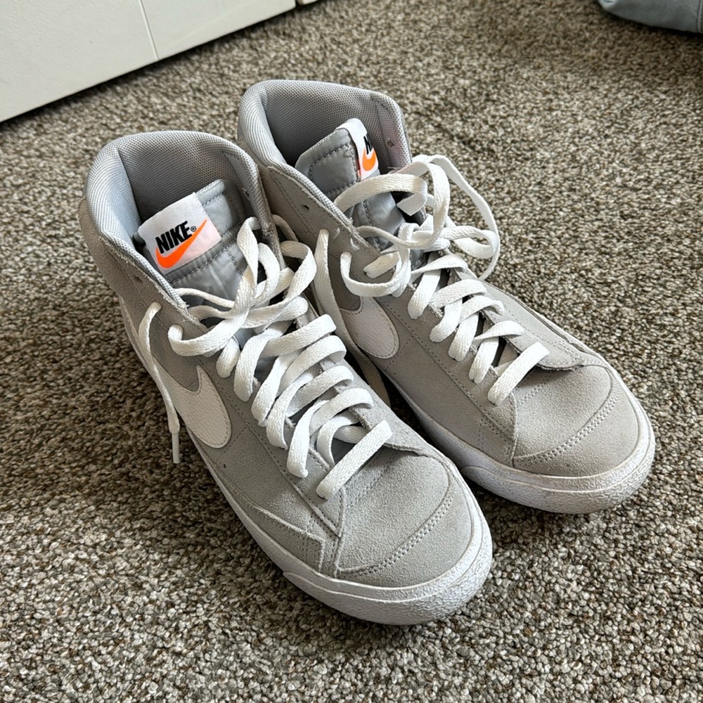 Nike blazers gray suede - kids size 7 fits women’s size 8.5